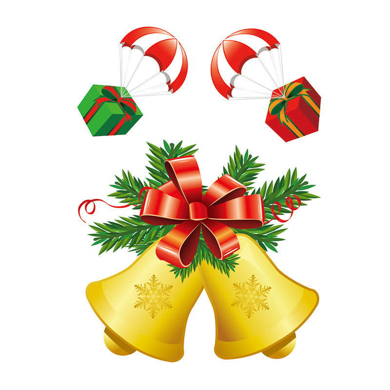 Christmas Wall Decals with Santa, Snowman and Reindeer | Ten Cartoon Designs in Bright Colors | Lightweight Decorations