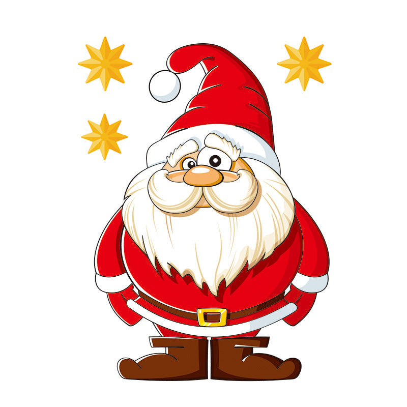 Christmas Wall Decals with Santa, Snowman and Reindeer | Ten Cartoon Designs in Bright Colors | Lightweight Decorations