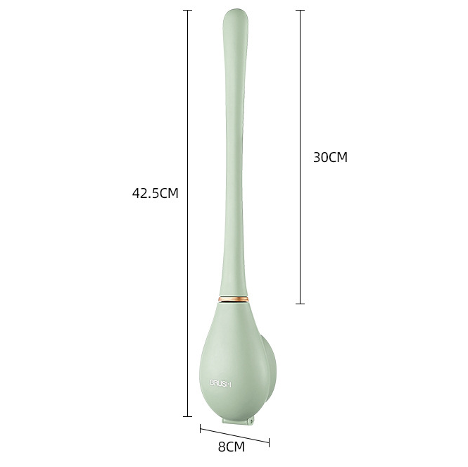 Silicone Toilet Brush with a Flat Head and Wall Holder | Dries Fast, Holds Less Grime Than Synthetic Fiber | Three Colors