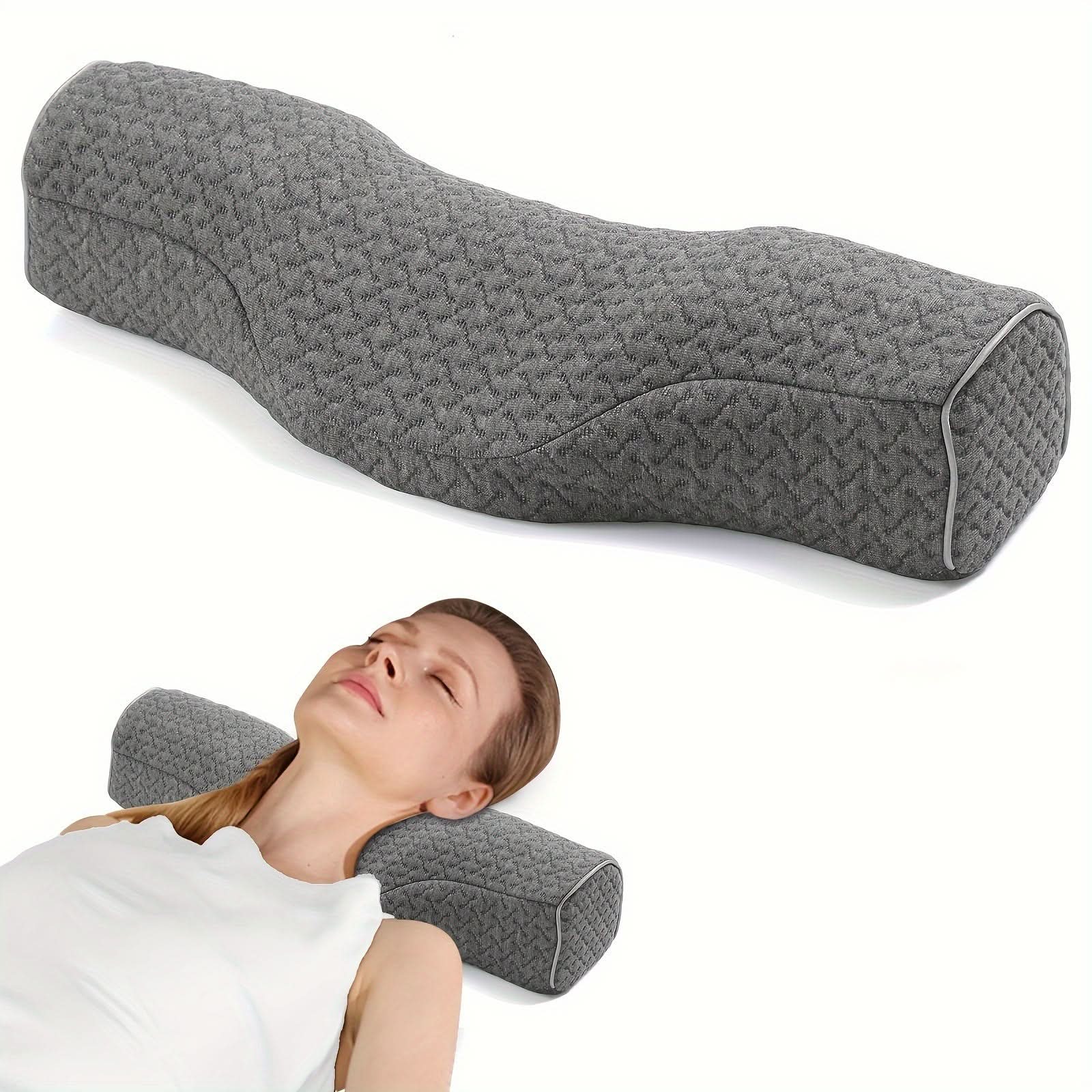 Medium-Firm Memory Foam Cervical Neck Pillow | Dark Blue or Dark Gray | Ergonomic Support for Side & Back Sleepers