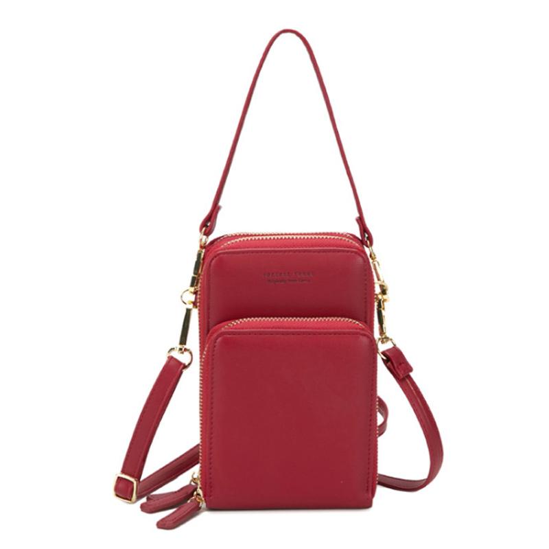 Touchscreen Phone Crossbody Bag with Clear PVC Window | Two Detachable Straps for Shoulder or Wrist | 11 Colors