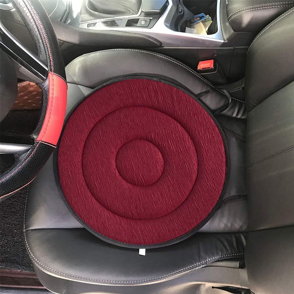Swivel Seat Cushion That Turns 360 Degrees, 15.7 Inches Across | Non-Slip Textured Underside | Black, Beige, Coffee or Red