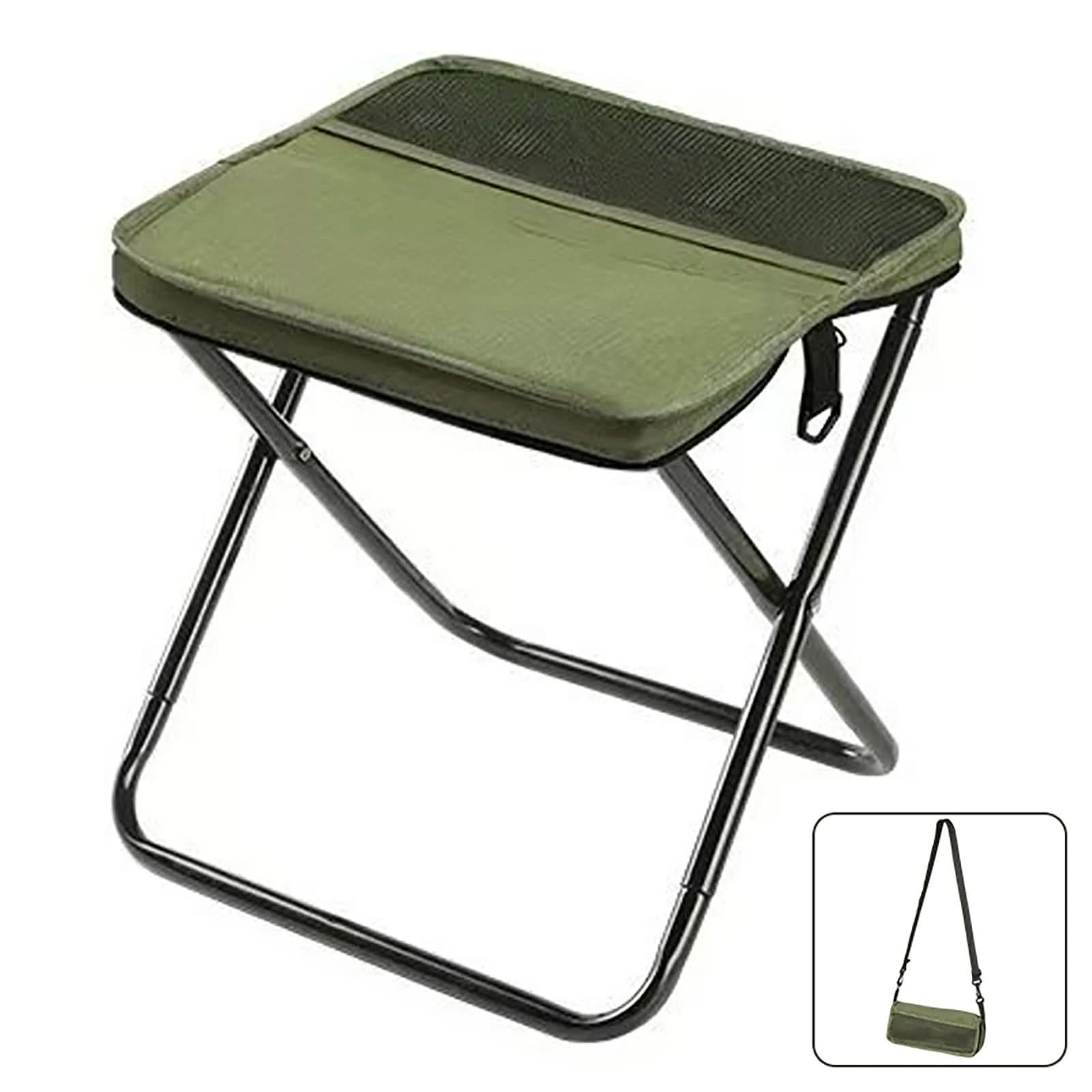 Portable Folding Camping Stool with Steel Frame | Small & Large, 3 Colors | Holds Up To 120 kg for Camping & Fishing