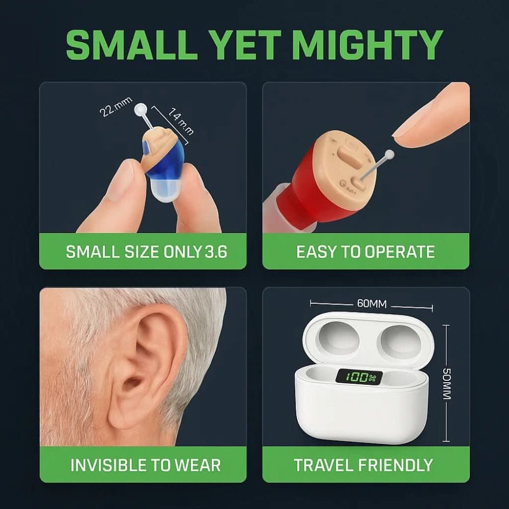 Invisible Rechargeable Hearing Aids | Up to 3 Days Battery Life | Single, Pair & Charging Case Options | Discreet Clear-Sound Fit