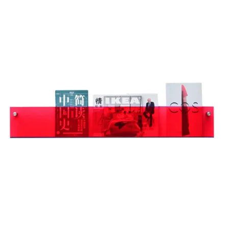 Acrylic Magazine Rack in Three Lengths | Wall Shelves for Living Room, Office or Waiting Area | Ten Transparent Shades
