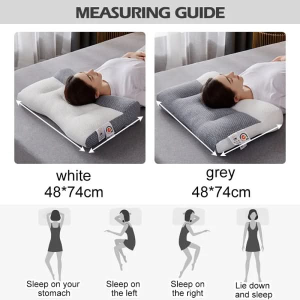 Ergonomic Contour Neck Pillow 18.9 x 29.1 In | Breathable Polyester-Soy Blend | Ear-Friendly Side & Back Sleep Support