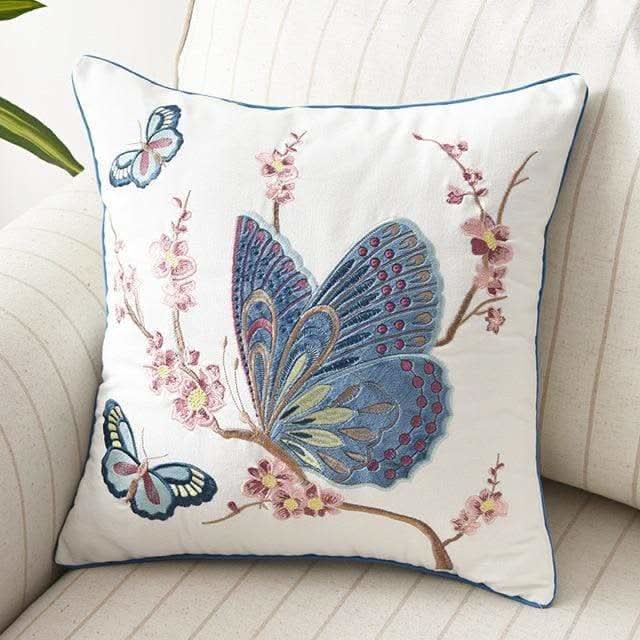 Embroidered Cushion Cover 45x45cm Country Style