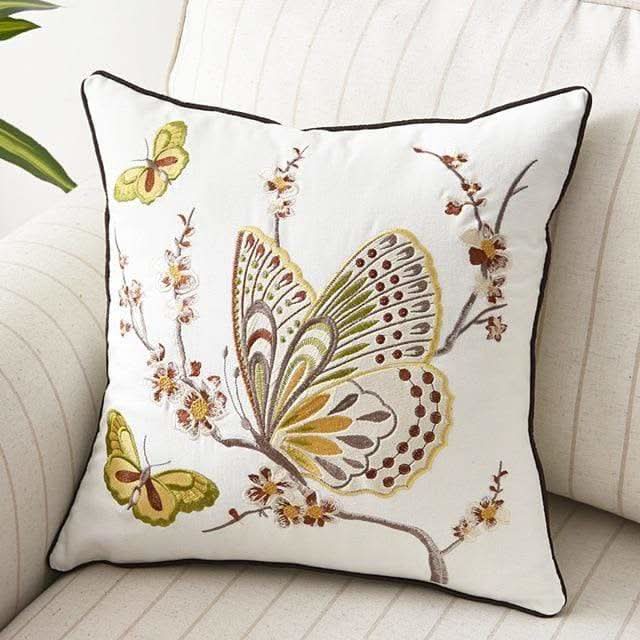 Embroidered Cushion Cover 45x45cm Country Style