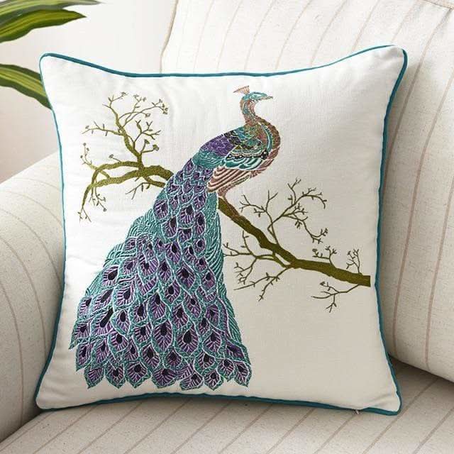 Embroidered Cushion Cover 45x45cm Country Style