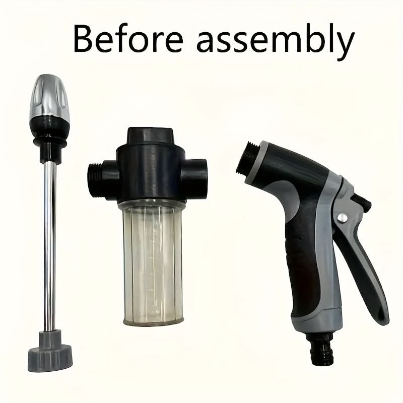 High-Pressure Garden Hose Nozzle Sprayer | Foam Cannon & 35 In Ergonomic Handle | Adjustable Spray for Cleaning & Watering