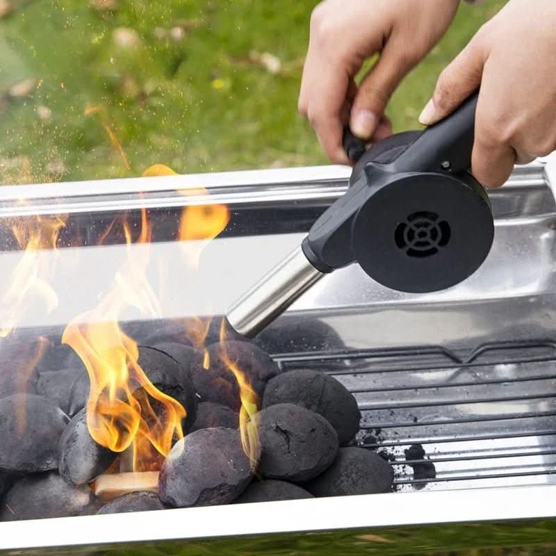 BBQ AirBlower - Hand-operated barbecue fan for effortless charcoal lighting
