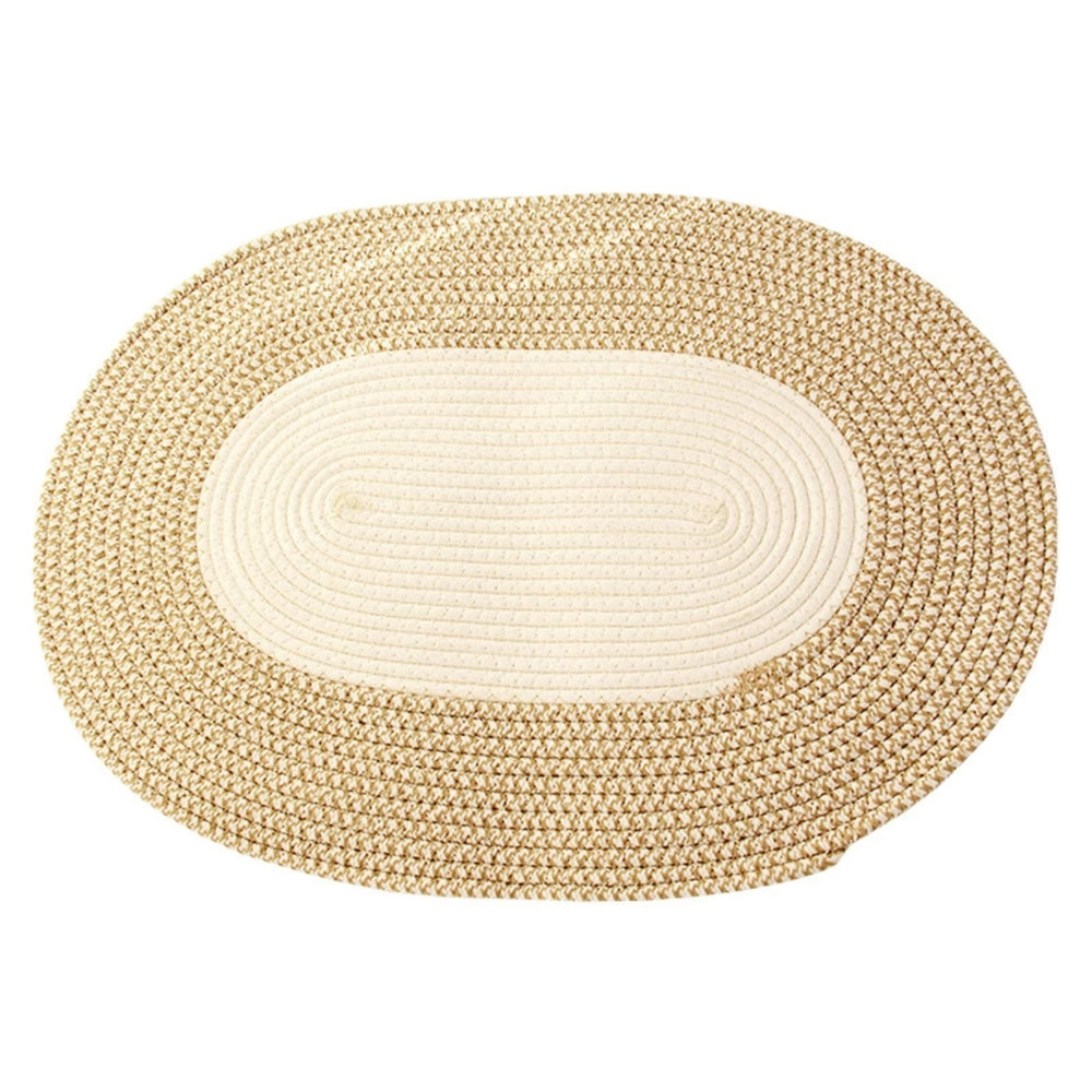 Braided Hemp Oval Rug for Floor