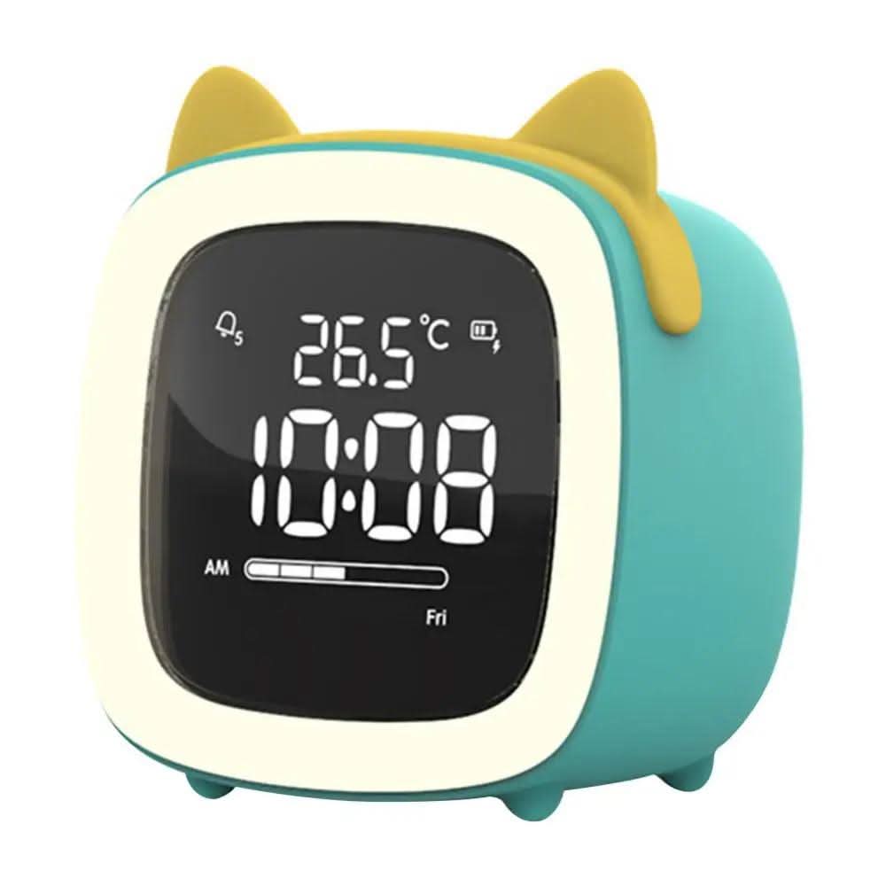Bunny Light LED - Children's Alarm Clock and Gentle Night Light - Blue Cat Ear