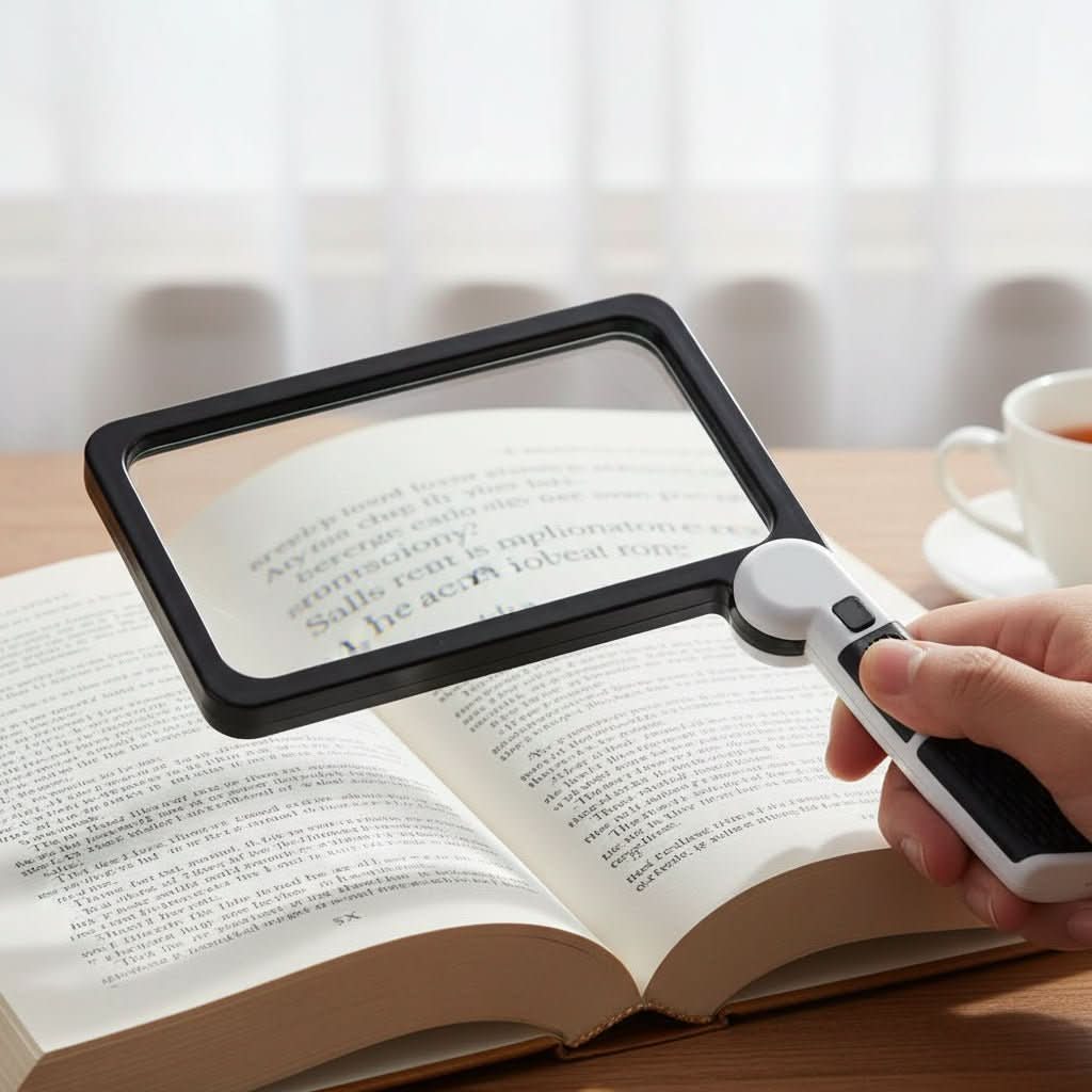 5x LED Magnifying Glass with Foldable Compact Design | 48 Dimmable LEDs | Ergonomic Grip for Reading & Precision Work
