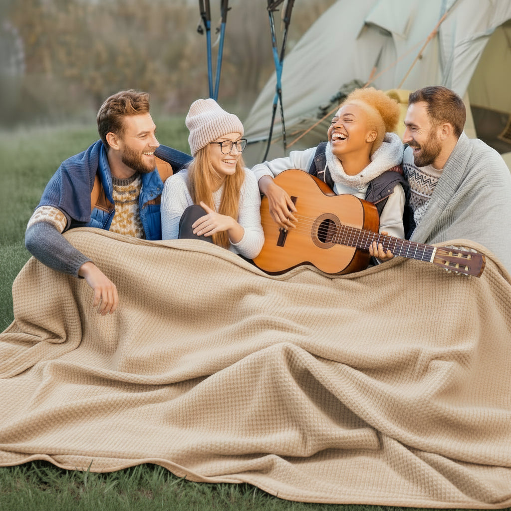 Waffle Weave Throw Blanket 59x79 or 79x91 In | 6 Colors | Lightweight Breathable Year-Round Comfort for Bed & Sofa