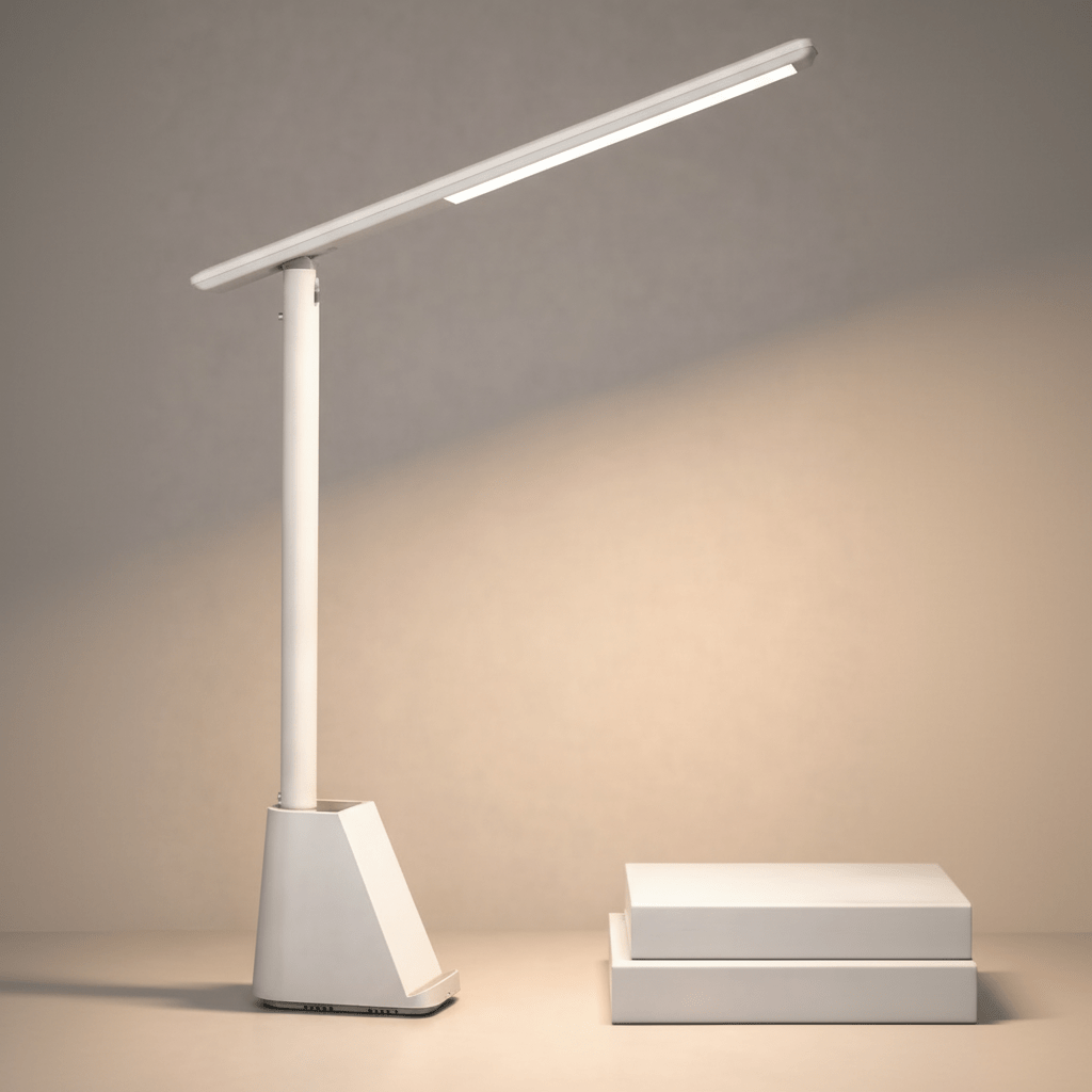 FOLDLITE - Intelligent, foldable LED desk lamp with battery & dimming function - White