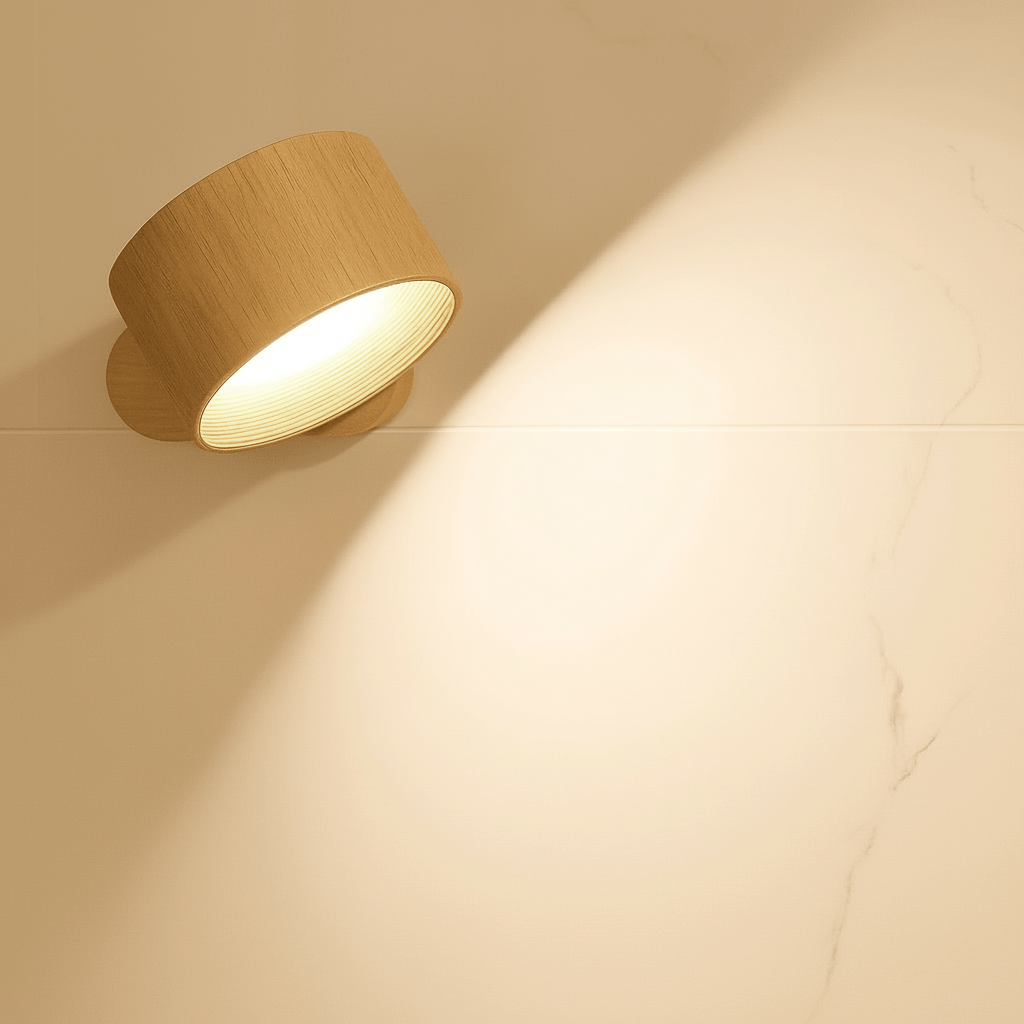 SCANDIGLOW - Wireless Nordic Wall Light with Remote Control - Oak