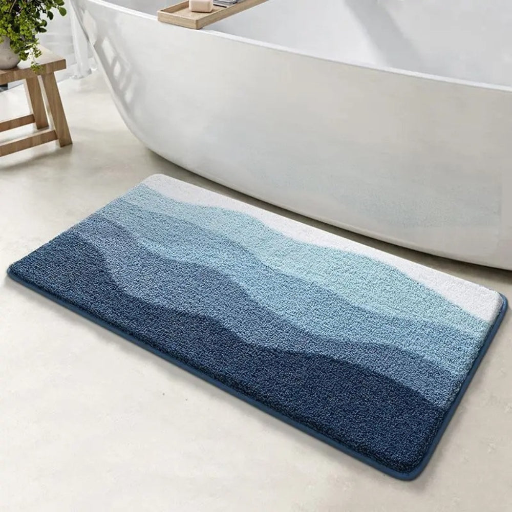 Coastal Wave Non Slip Bathroom Mat