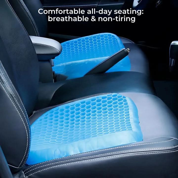 Orthopedic Memory Foam Gel Seat Cushion 17.7x15.7 In | Cooling Non-Slip Base | Tailbone & Lumbar Support up to 331 Lbs