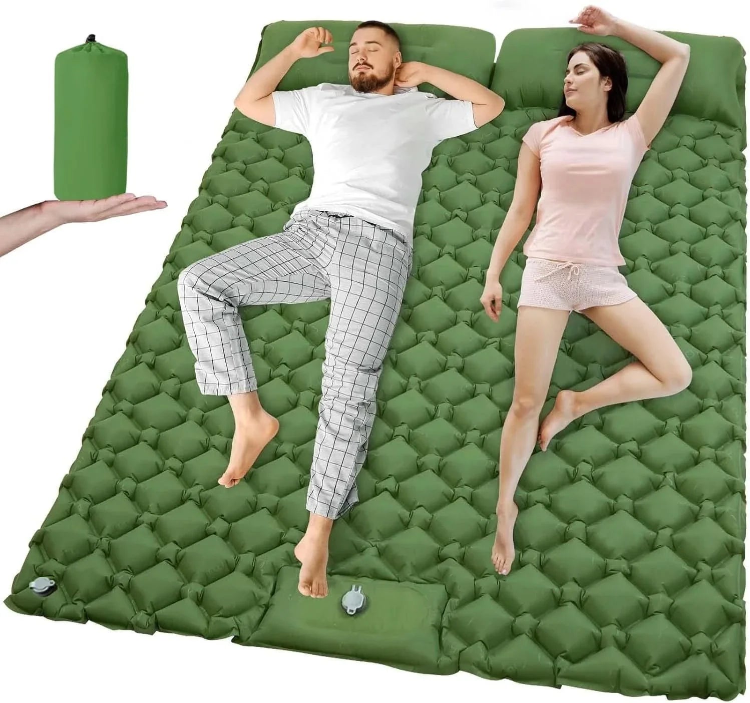 Extra-Wide Inflatable Camping Mattress | 8 Colors | Built-In Pump, TPU Nylon, Water-Resistant Outdoor Comfort