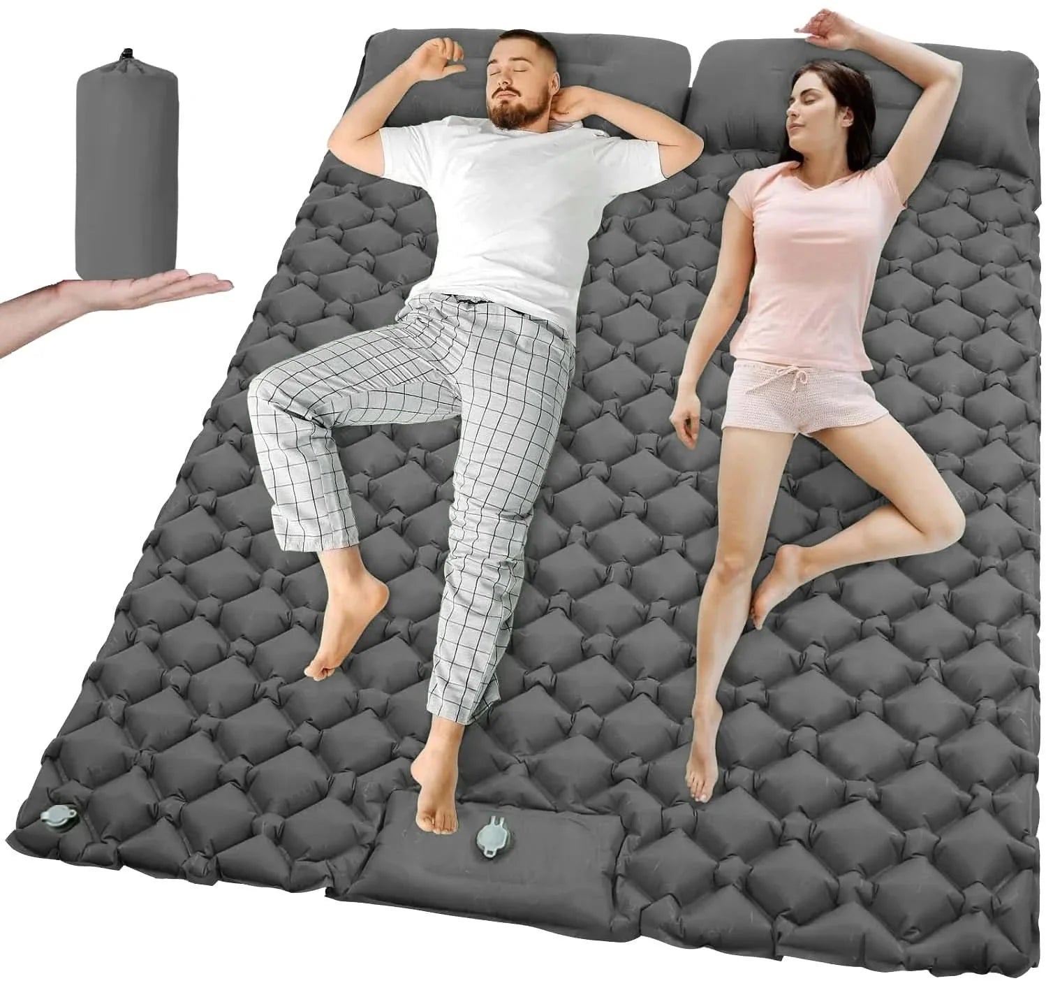 Extra-Wide Inflatable Camping Mattress | 8 Colors | Built-In Pump, TPU Nylon, Water-Resistant Outdoor Comfort