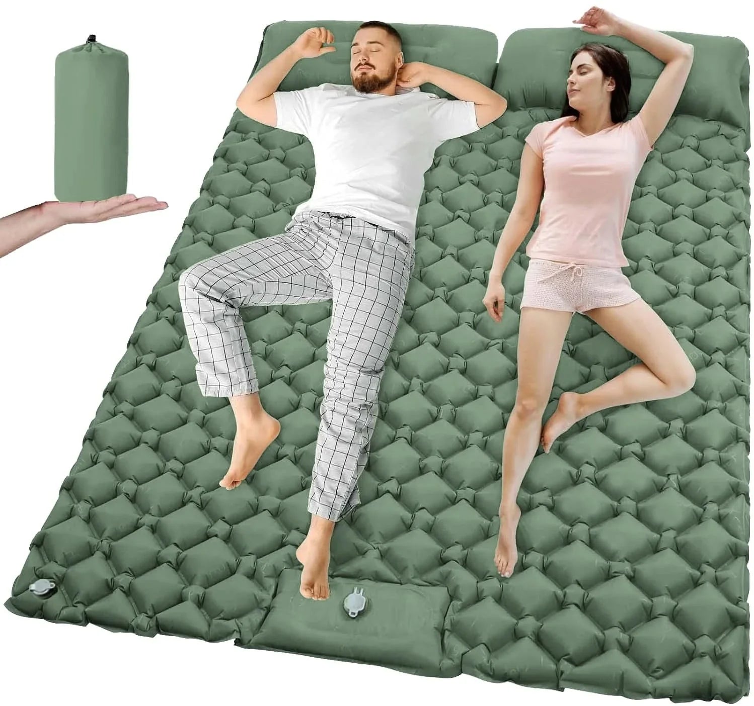 Extra-Wide Inflatable Camping Mattress | 8 Colors | Built-In Pump, TPU Nylon, Water-Resistant Outdoor Comfort