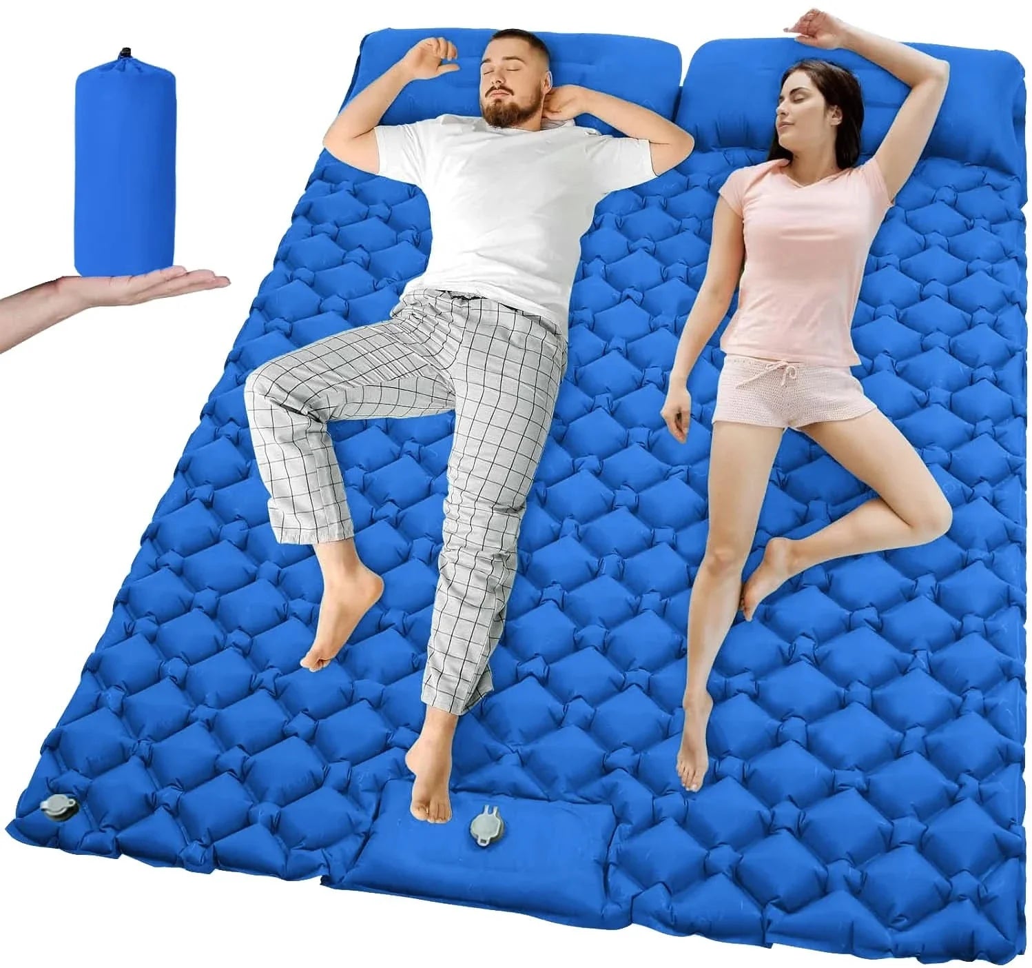 Extra-Wide Inflatable Camping Mattress | 8 Colors | Built-In Pump, TPU Nylon, Water-Resistant Outdoor Comfort