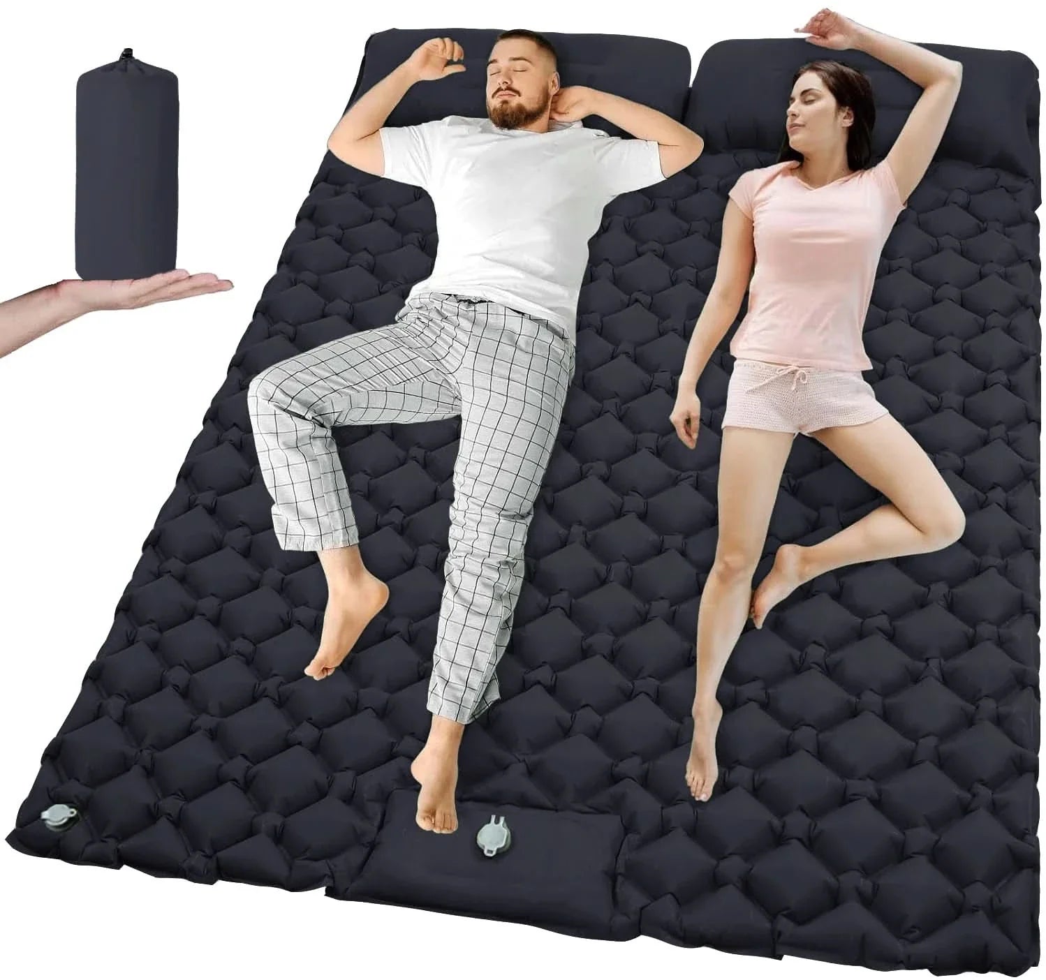 Extra-Wide Inflatable Camping Mattress | 8 Colors | Built-In Pump, TPU Nylon, Water-Resistant Outdoor Comfort