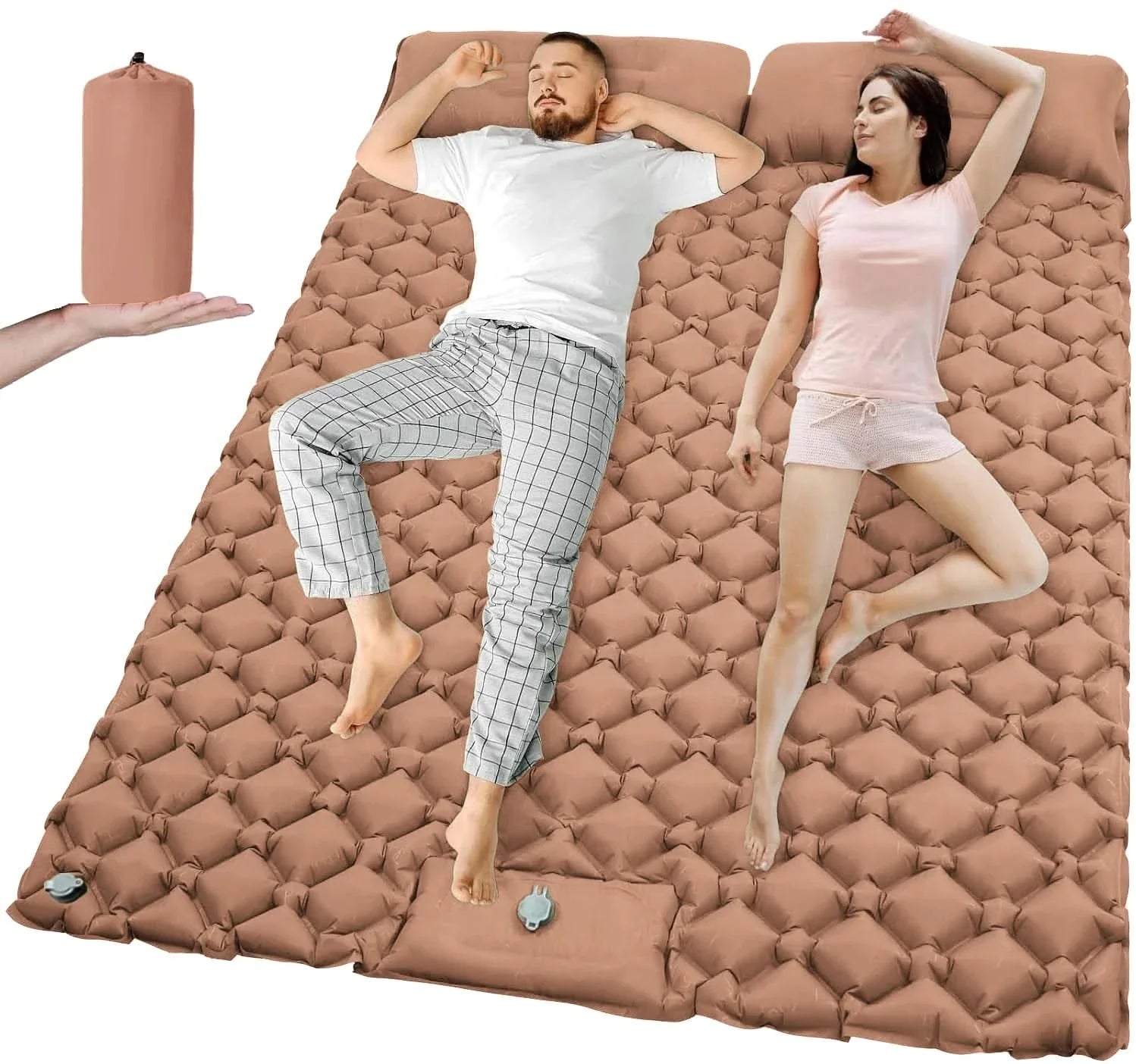 Extra-Wide Inflatable Camping Mattress | 8 Colors | Built-In Pump, TPU Nylon, Water-Resistant Outdoor Comfort