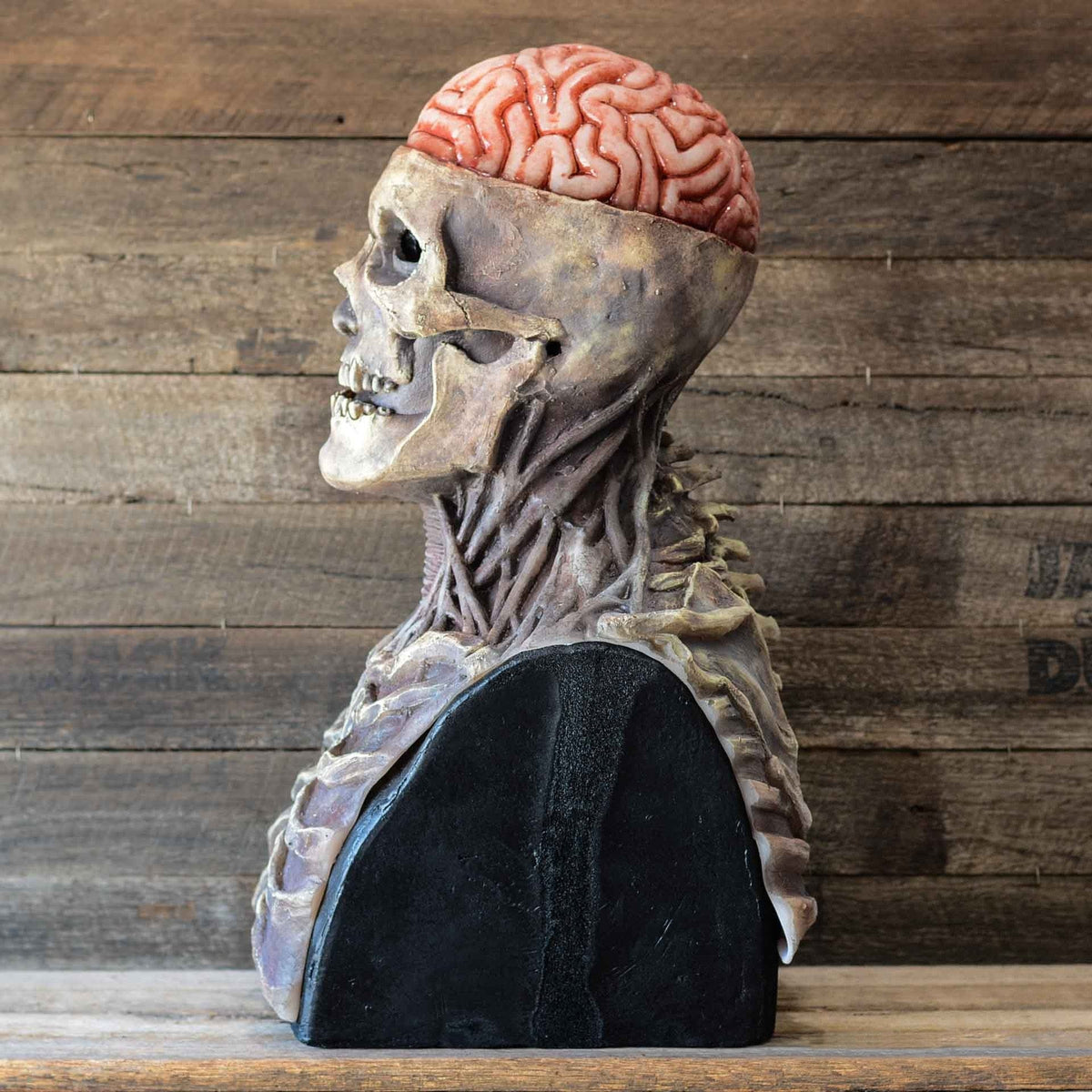Side profile of the stretchable latex skeleton skull mask