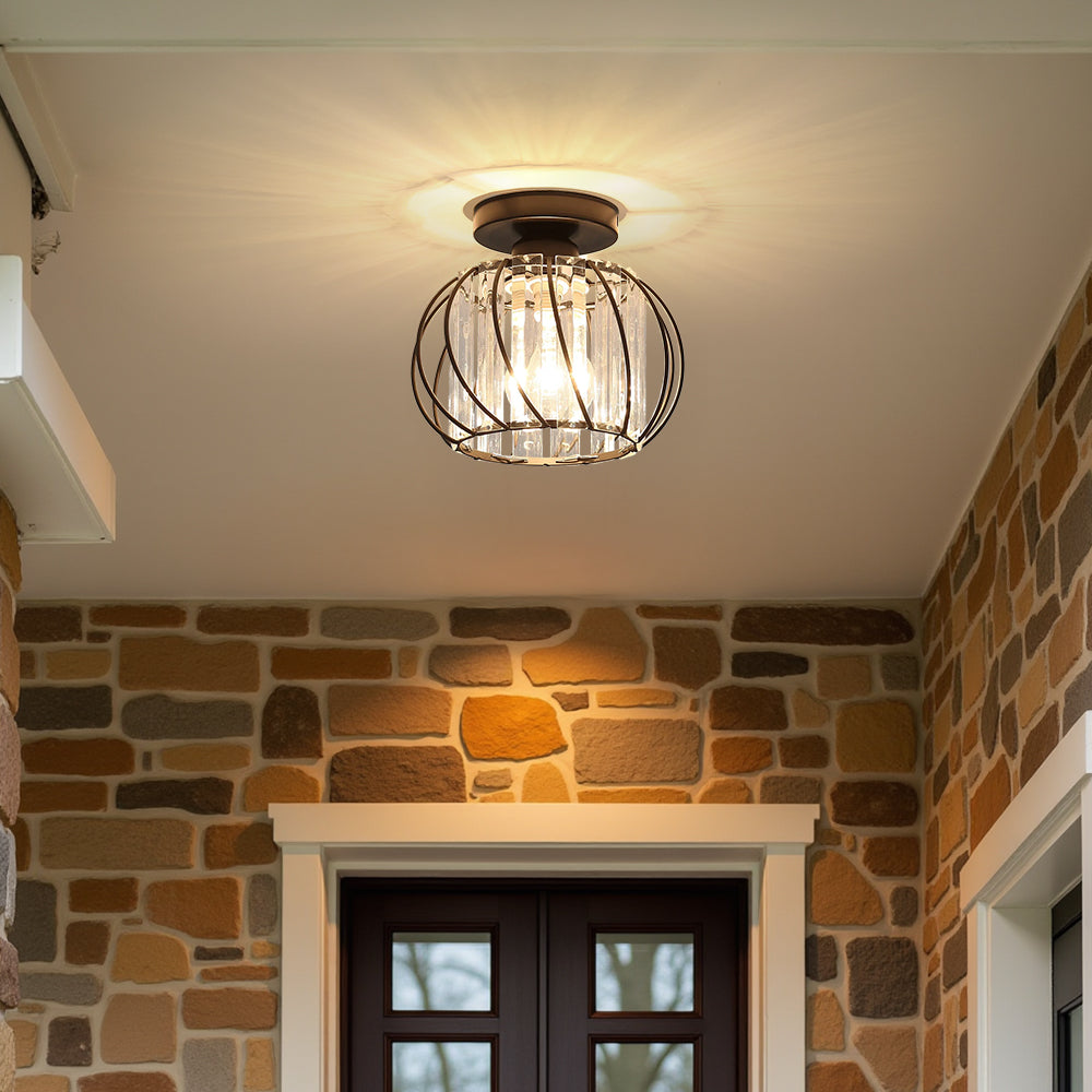 Nordic Glass Ceiling Light | Available in Black, Gold, or Silver | Minimal Design for Hallways and Living Spaces