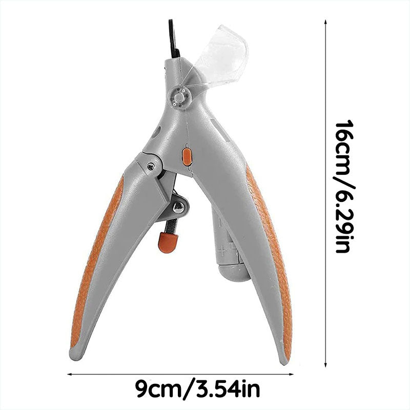 Dog Nail Cutter with an LED Light and Magnifying Lens | Non Slip Grip Pads, Also Suitable for Cats | 16 x 9 cm Plastic Housing