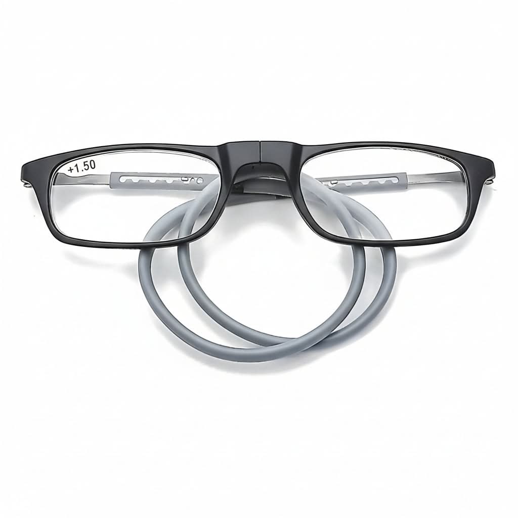 Magnetic Neck-Hanging Reading Glasses | 2 Colors, 11 Magnification Strengths | Lightweight Alloy Frame for Daily Use