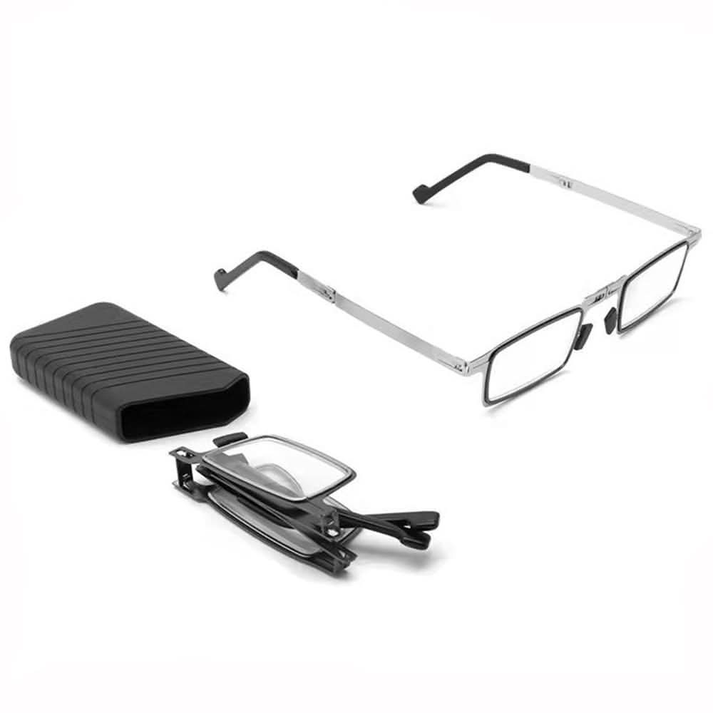 Foldable Reading Glasses with Case | Round or Square, +1 to +4 Strength | Lightweight Optional Blue Light Filter