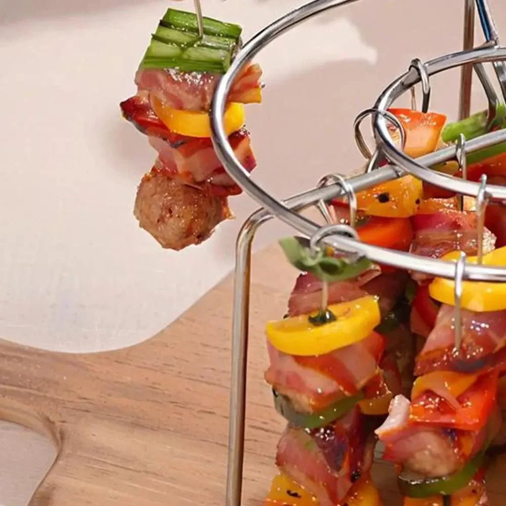 AIRSKEWER – Stainless Steel Grill for Air Fryer with Skewer Holder