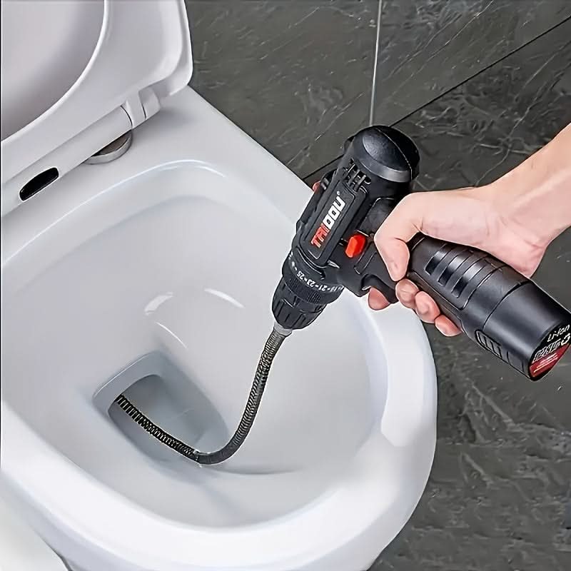 Electric Drain Snake with 59-Inch Steel Cable | Ergonomic Non-Slip Grip | Fast Clog Removal for Sinks, Tubs & Showers