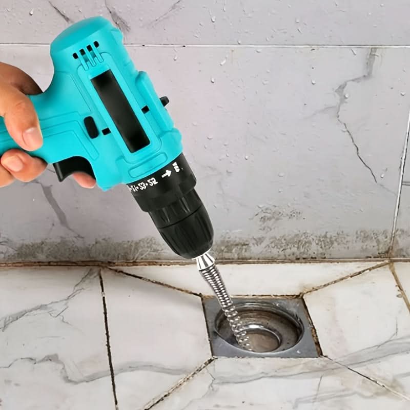 Electric Drain Snake with 59-Inch Steel Cable | Ergonomic Non-Slip Grip | Fast Clog Removal for Sinks, Tubs & Showers