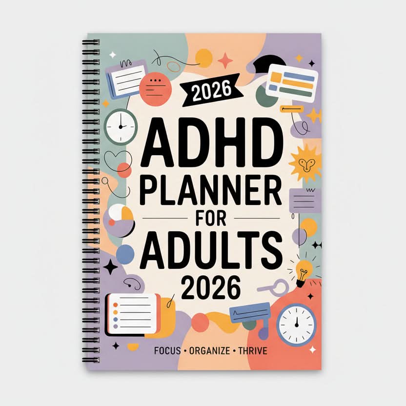 2026 ADHD Adult Daily & Weekly Planner | Structured Layout, Bound Format | Goal Tracking & Reflection Prompts for Focus