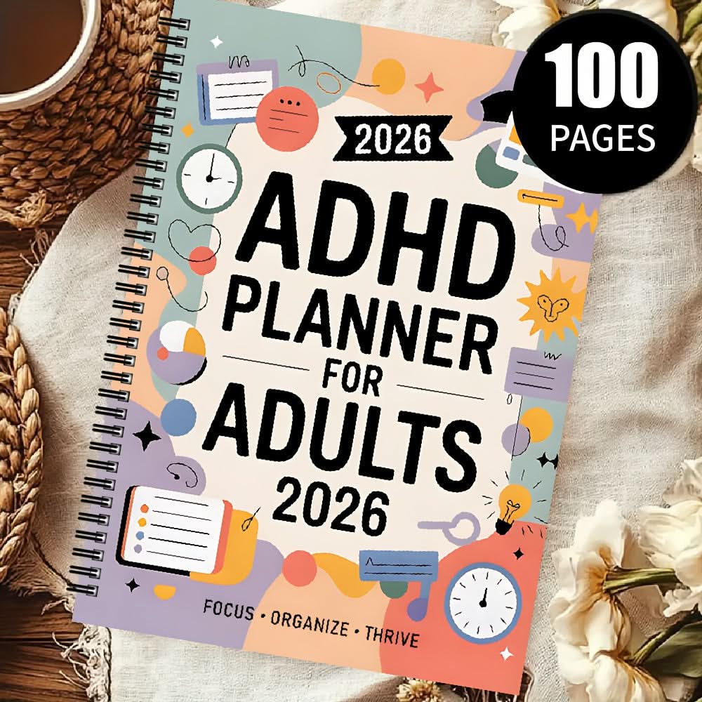 2026 ADHD Adult Daily & Weekly Planner | Structured Layout, Bound Format | Goal Tracking & Reflection Prompts for Focus