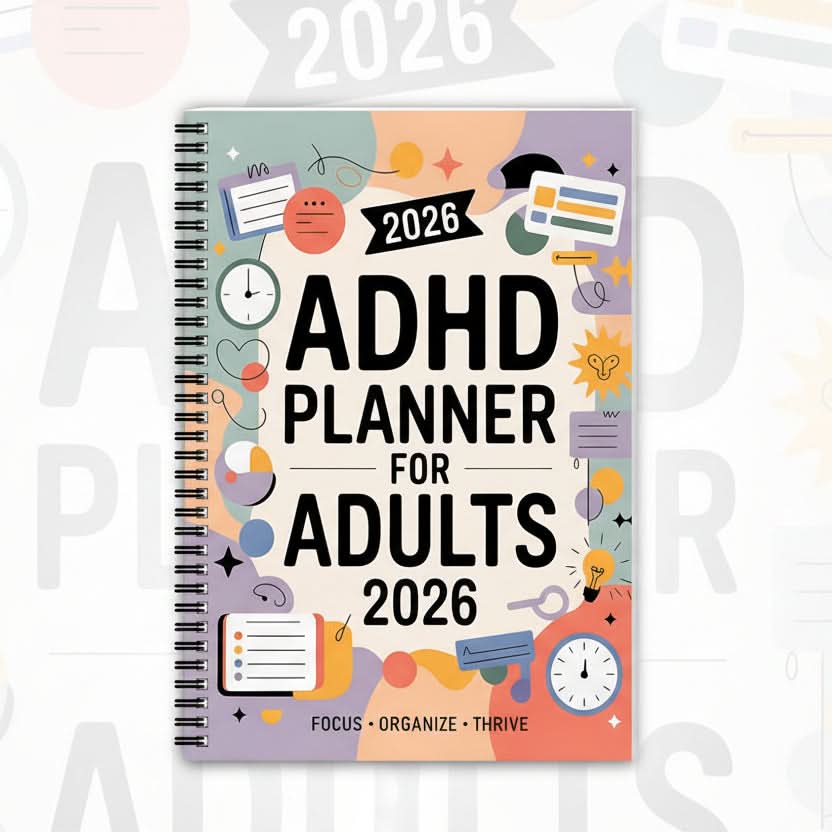 2026 ADHD Adult Daily & Weekly Planner | Structured Layout, Bound Format | Goal Tracking & Reflection Prompts for Focus
