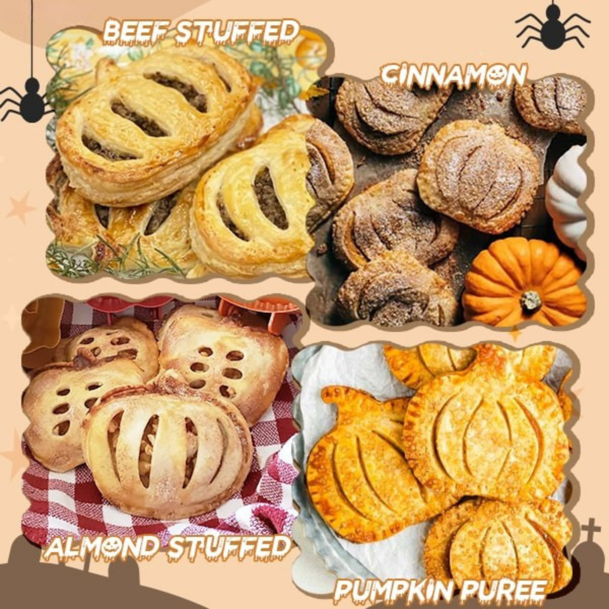 Cut, fill and seal steps with the Halloween pie maker