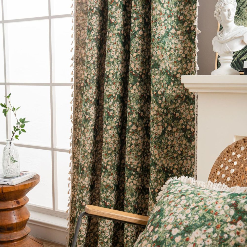 Floral Tapestry Curtain Vintage Style