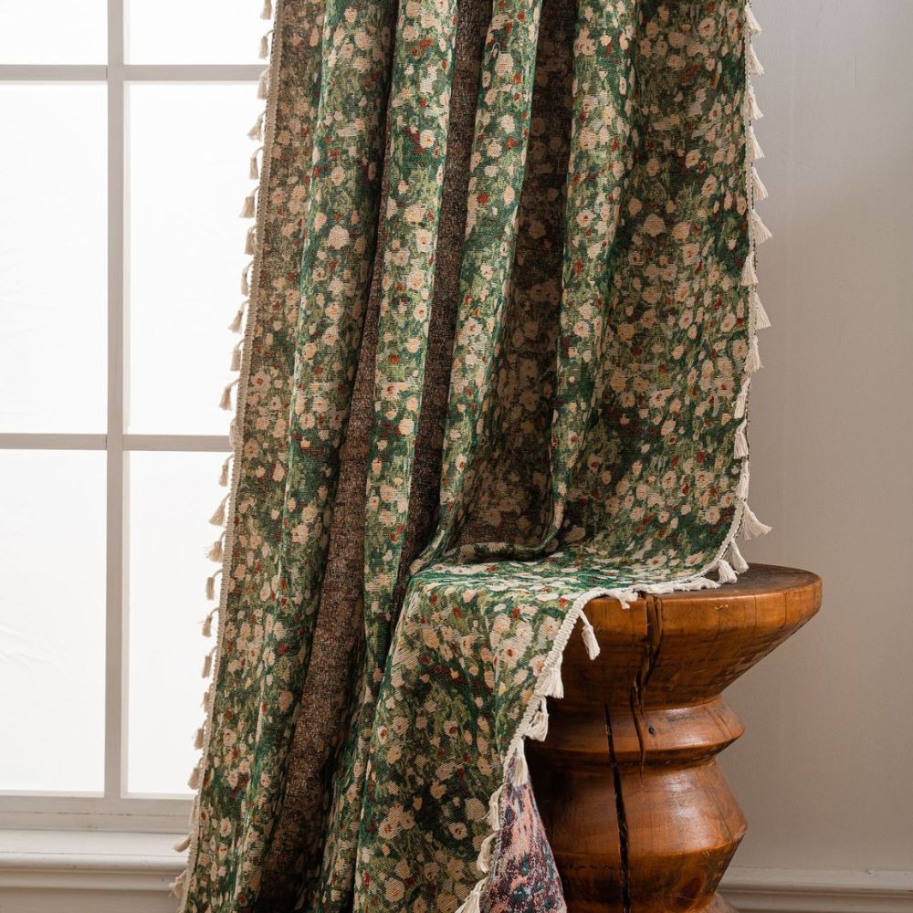 Floral Tapestry Curtain Vintage Style