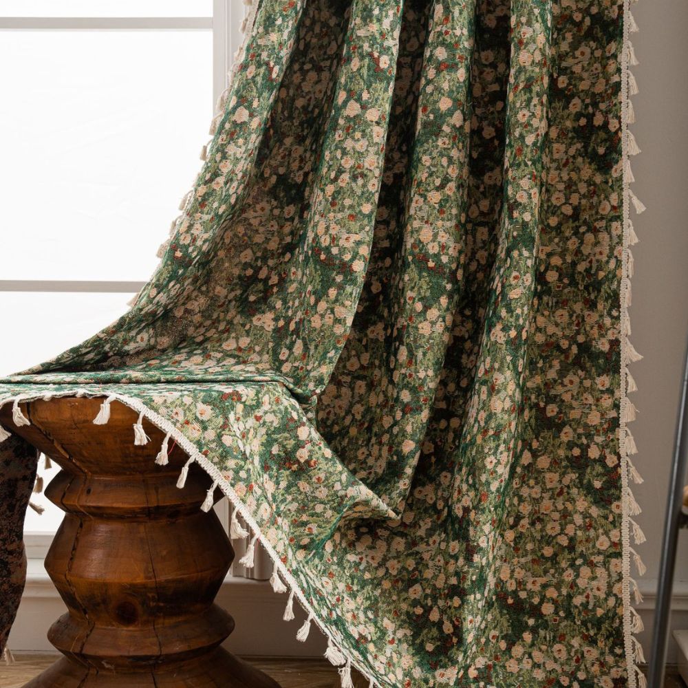 Floral Tapestry Curtain Vintage Style