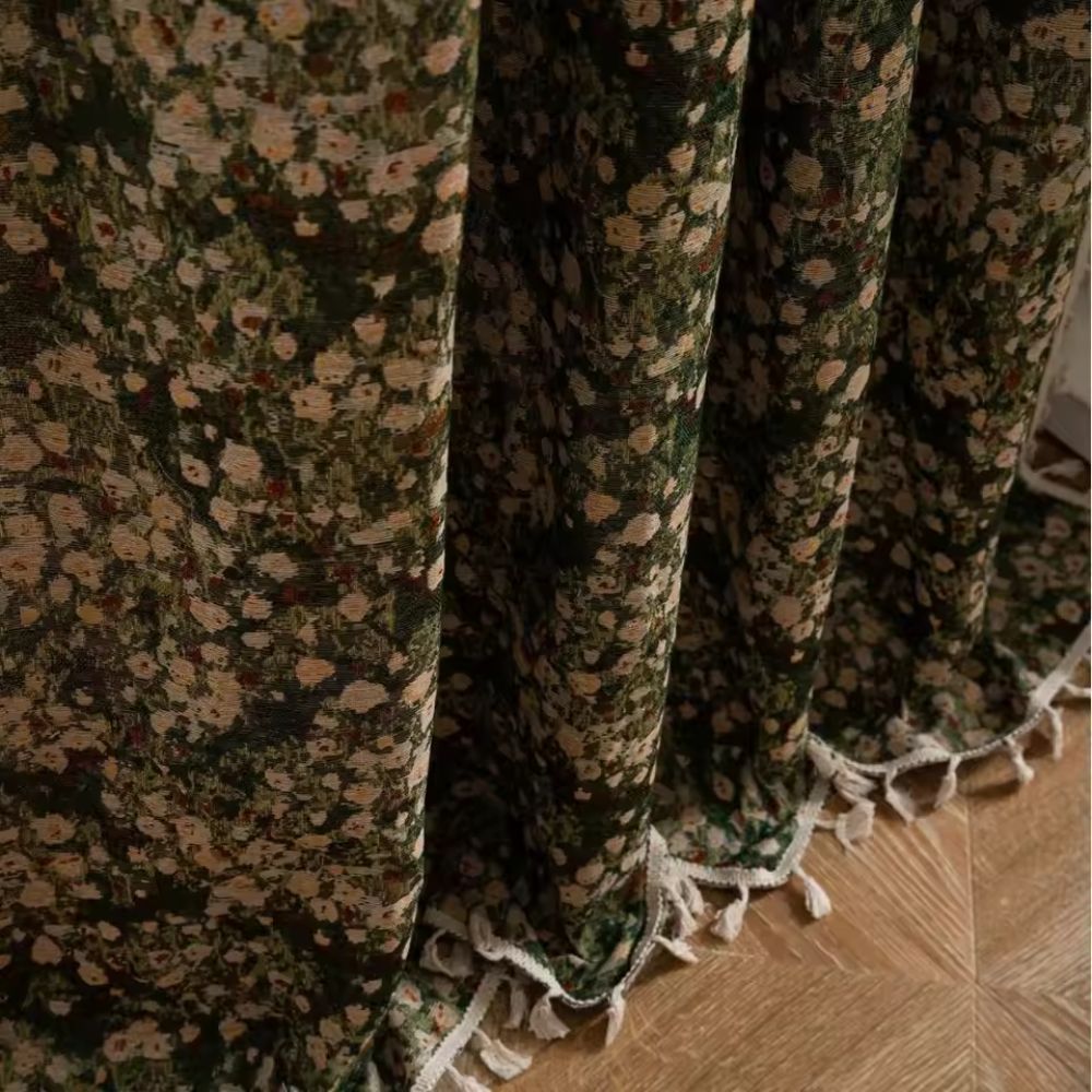 Floral Tapestry Curtain Vintage Style