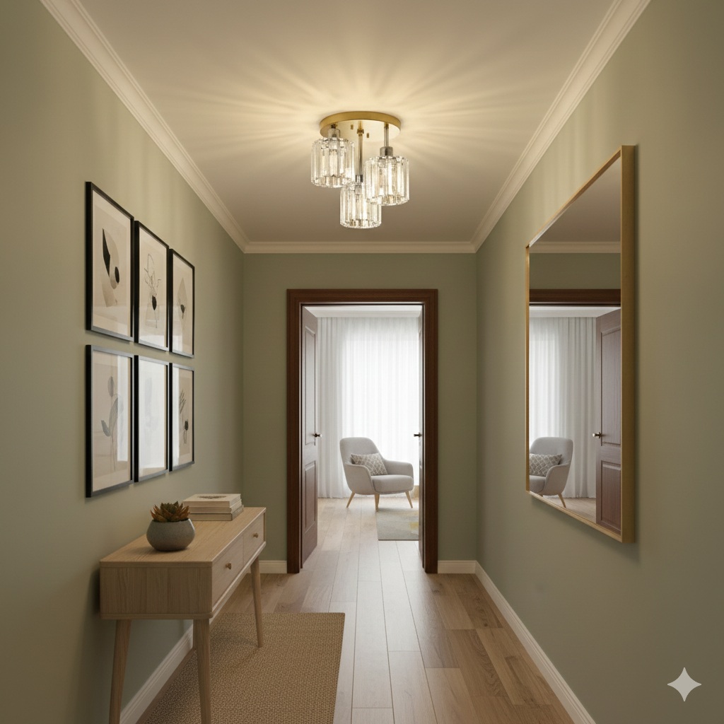 Crystal Ceiling Light Semi Flush Mount