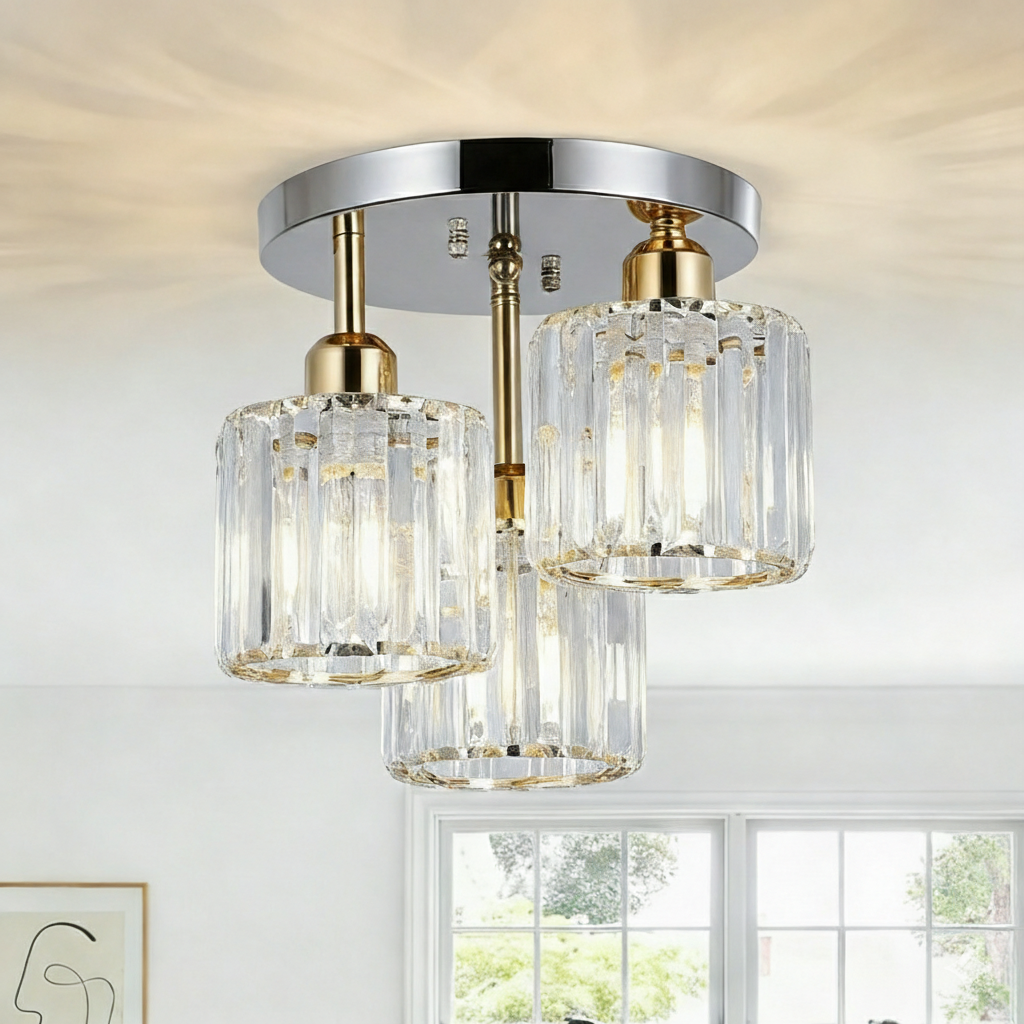 Crystal Ceiling Light Semi Flush Mount