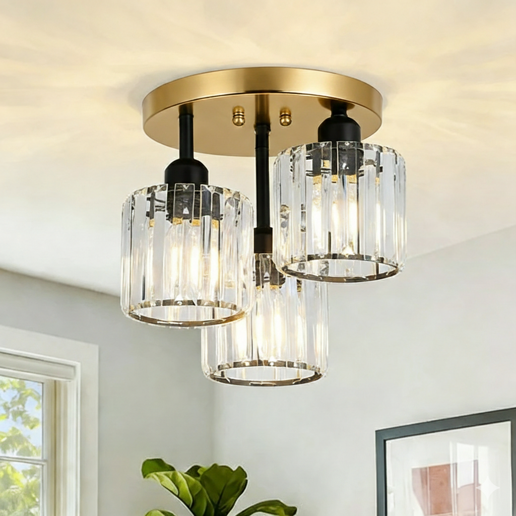 Crystal Ceiling Light Semi Flush Mount