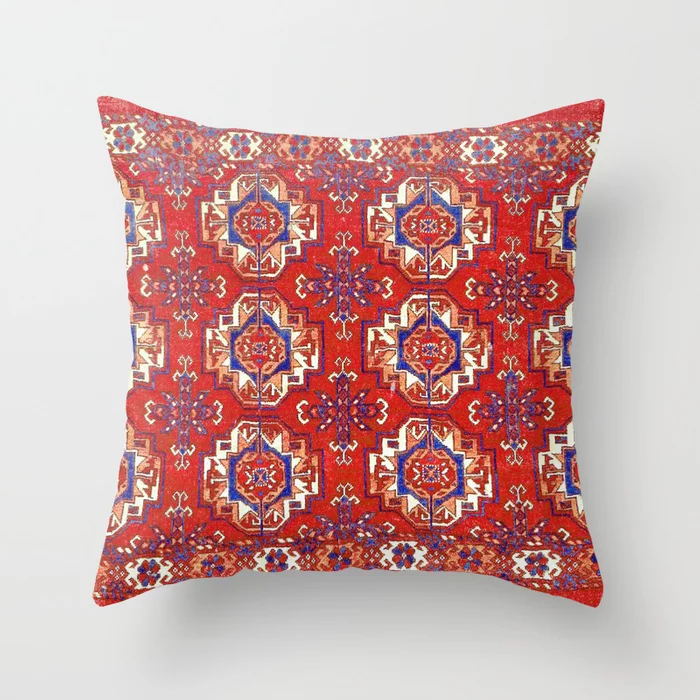 Decorative Pillow Covers in a Bohemian Moroccan Print | Hidden Zip Closure in Four Square Sizes | 22 Patterns for Sofa or Bed