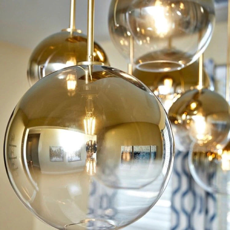 Glass Globe Pendant Light | Spherical Modern Design | Even Illumination for Living Rooms and Kitchens